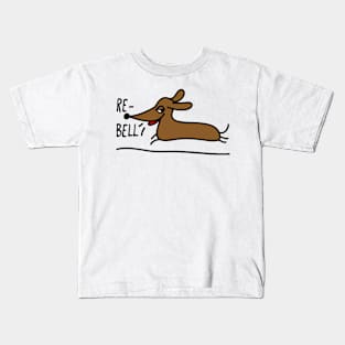 Dachshund as a rebel Kids T-Shirt